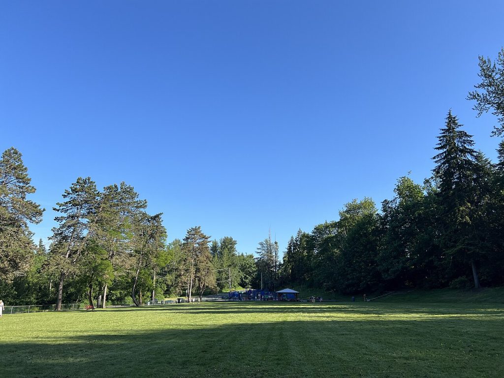 Open field at Terrace Creek Park in Mountlake Terrace, Washington