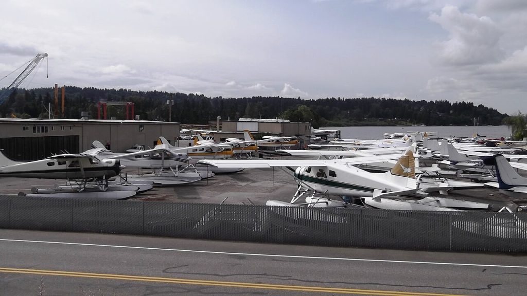 Seaplanes at Kenmore Air Harbor on Lake Washington in Kenmore